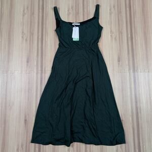 Cobalt District Street A-Line Dress Dark Forest Green Sleeveless Flowy Women's S
